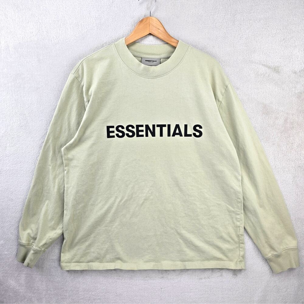 Fear Of God Essentials Long Sleeve Shirt Mens Medium Seafoam Green Streetwear